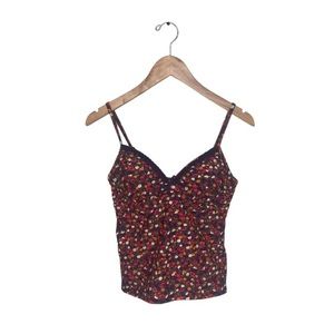 Boden Tankini Top Women’s Size 8 US Brown Multi Floral Swimwear Padded Shelf Bra